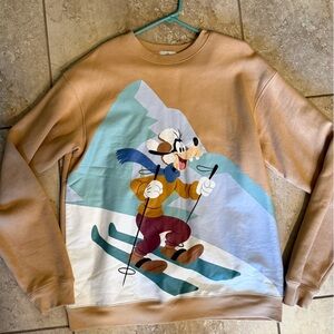 Disney Tan Goofy Skiing Sweatshirt